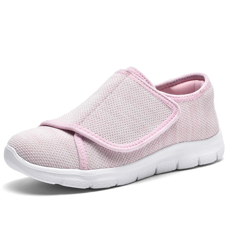 Women's Orthopedic Wide Feet Diabetic Shoes, Adjustable Eversion Casual Walking Shoes