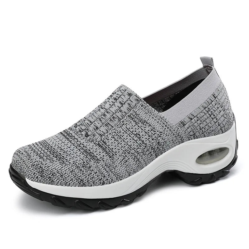 Women's Slip-On Orthopedic Walking Shoes with Mesh and Platform Sole