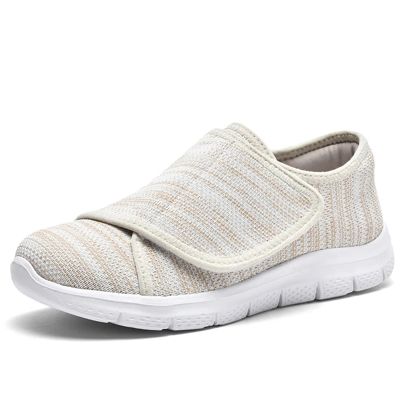 Women's Orthopedic Wide Feet Diabetic Shoes, Adjustable Eversion Casual Walking Shoes