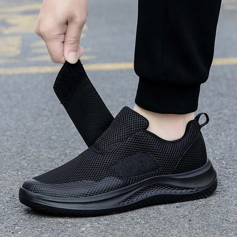 Men's Orthopedic Wide Feet Casual Diabetic Walking Shoes, Adjustable Eversion