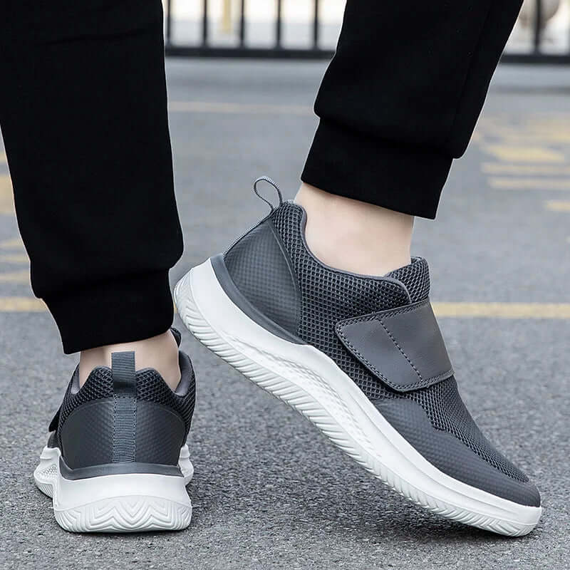 Men's Orthopedic Wide Feet Casual Diabetic Walking Shoes, Adjustable Eversion