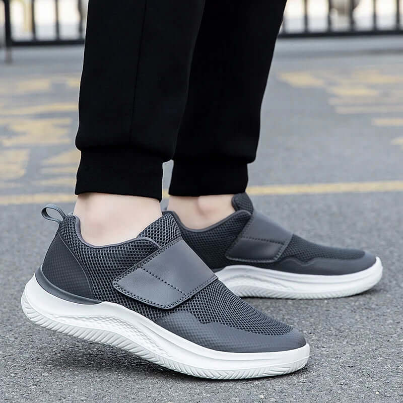 Men's Orthopedic Wide Feet Casual Diabetic Walking Shoes, Adjustable Eversion