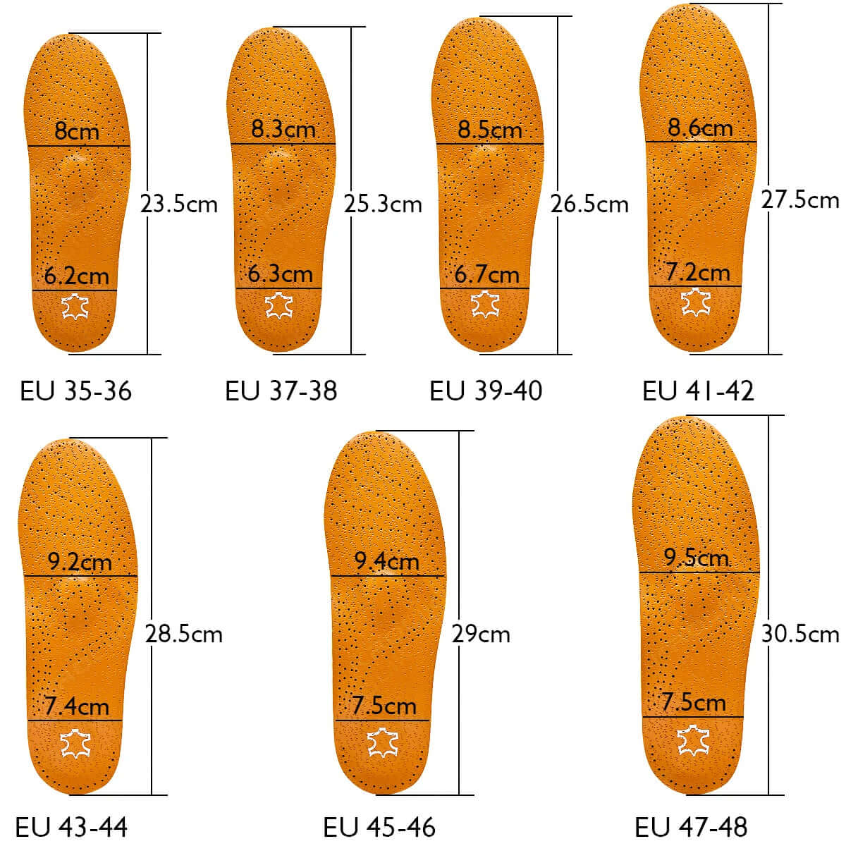 Orthotic Leather Insoles – Flat Feet & O/X Leg Support