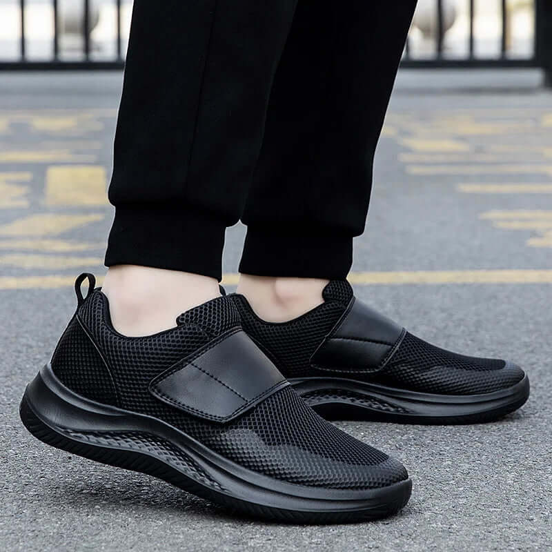 Men's Orthopedic Wide Feet Casual Diabetic Walking Shoes, Adjustable Eversion