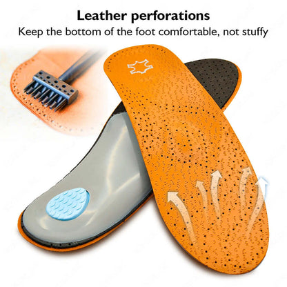 Orthotic Leather Insoles – Flat Feet & O/X Leg Support
